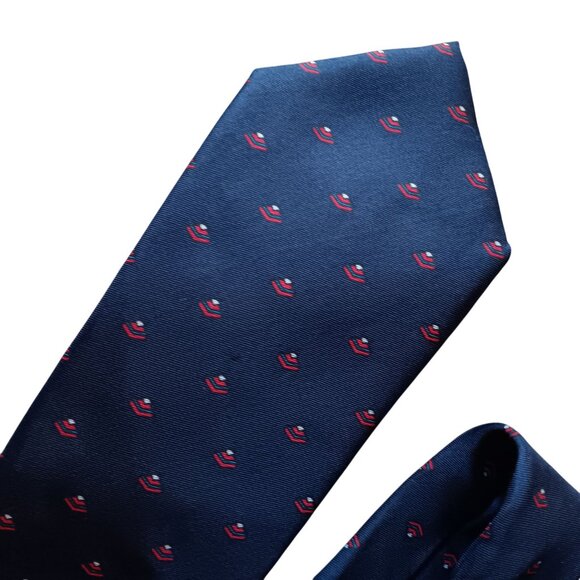 Vintage Handmade Silk Necktie With Geometric Pattern 58" 3" wide - Picture 1 of 4